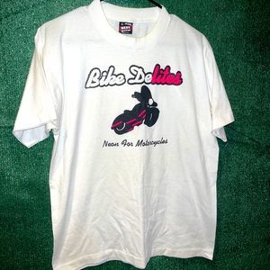 vintage 90s Bike Delites Motorcycle Parts Single Stitch T-Shirt L Biker